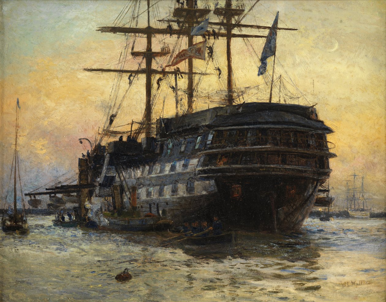 HMS Warspite (óleo sobre tela) de William Lionel Wyllie