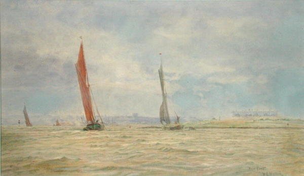 Hoo Fort, River Medway (aguarela sobre papel) de William Lionel Wyllie