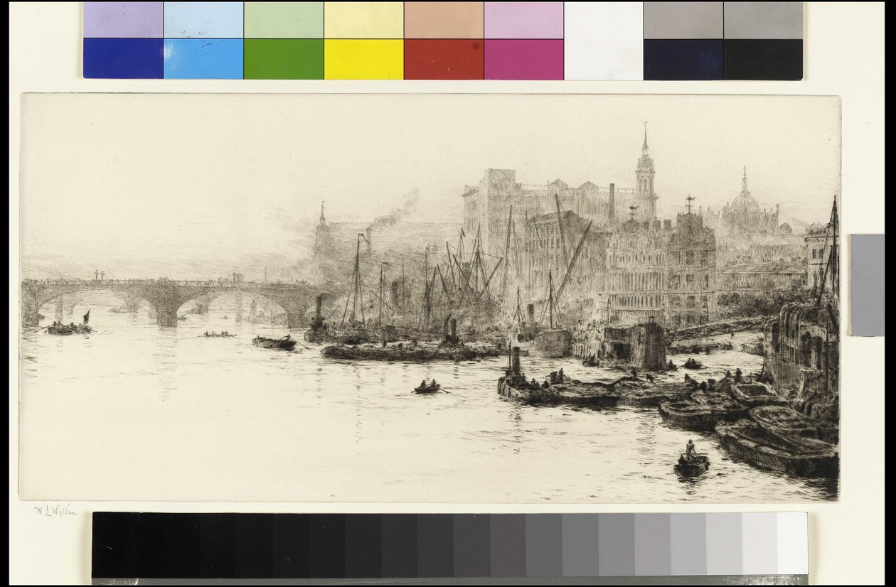 Ponte de Londres, Cannon Street e Billingsgate de William Lionel Wyllie
