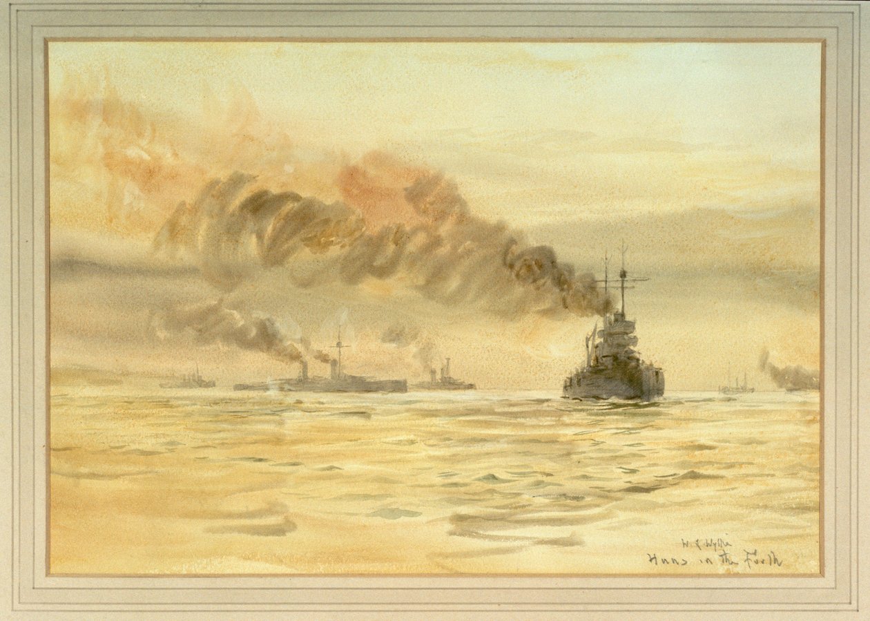 Navios de guerra alemães rendidos em Firth of Forth de William Lionel Wyllie