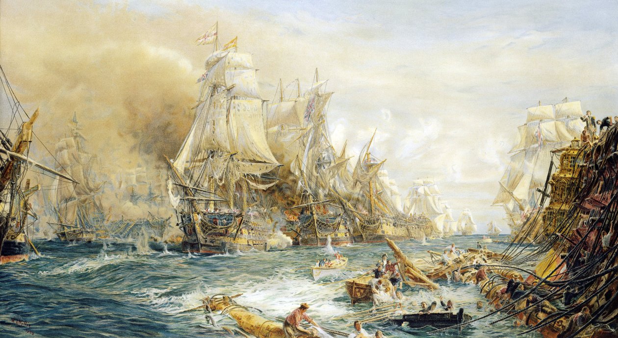 A Batalha de Trafalgar, às 14h30 de 21 de outubro de William Lionel Wyllie
