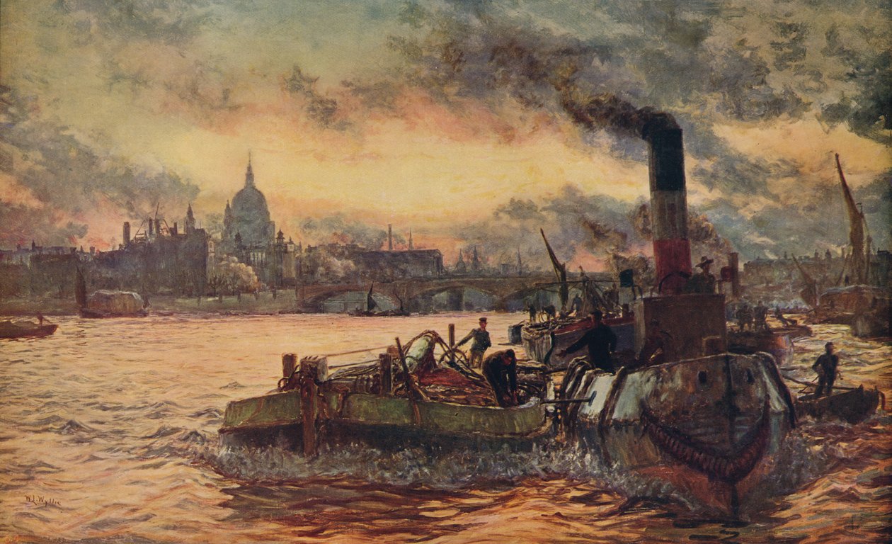 Rebocando a cidade, c1870-1880, c1915 de William Lionel Wyllie