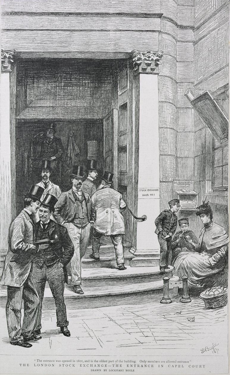 Entrada da Bolsa de Valores em Capel Court, 1891 de William Lockhart Bogle