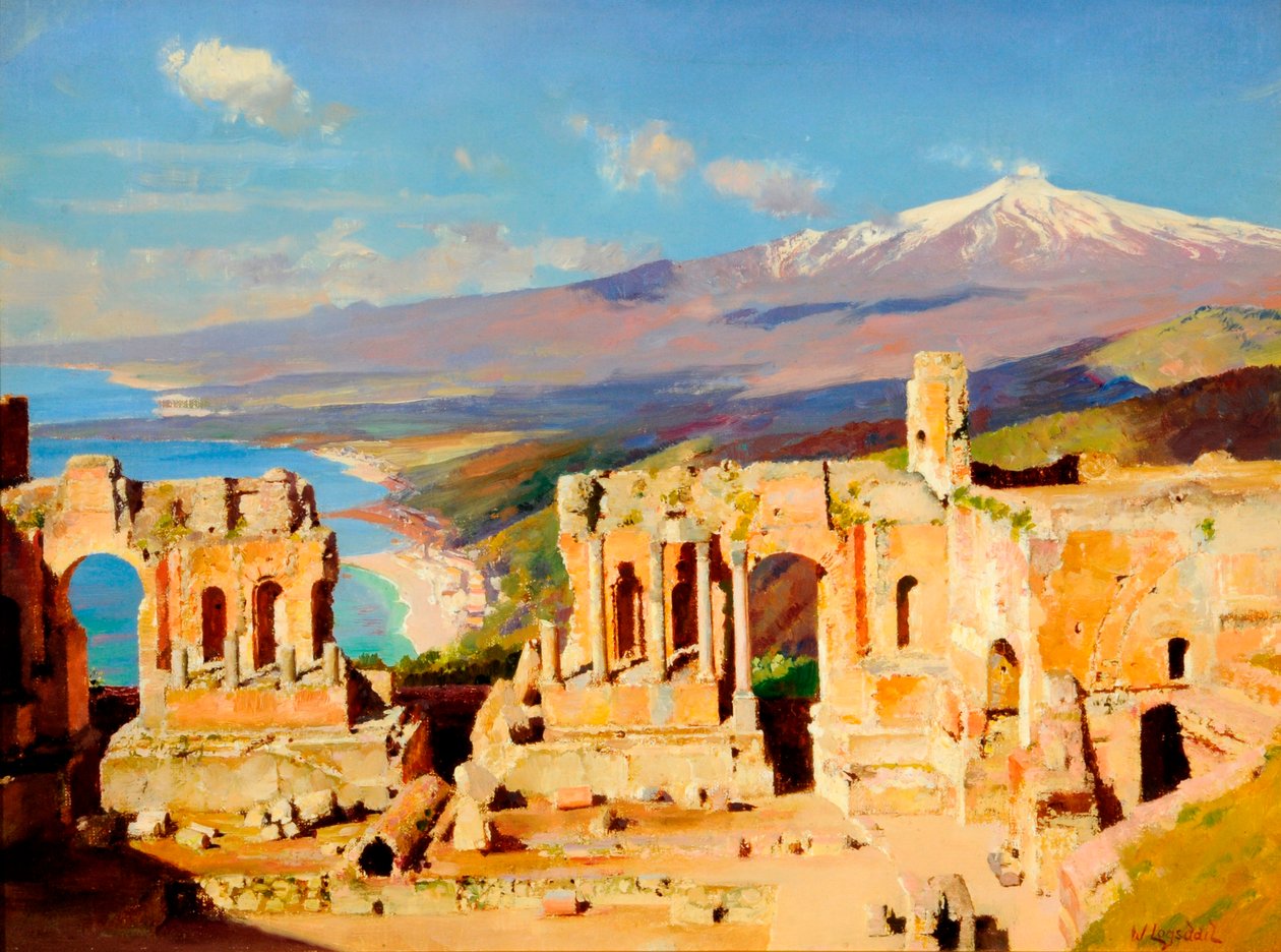 Teatro Grego, Taormina, Sicília de William Logsdail