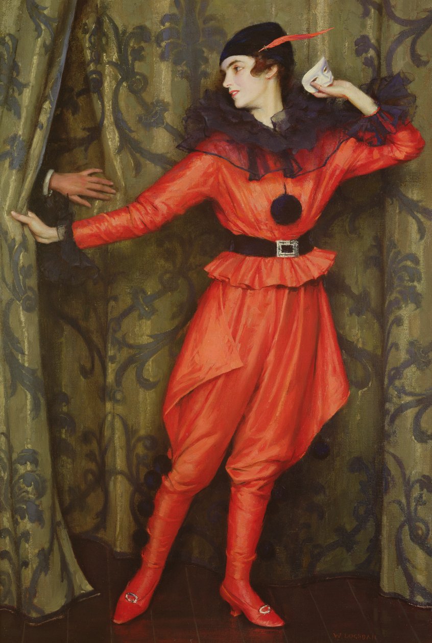 A filha de artistas Mary como um Pierrot de William Logsdail