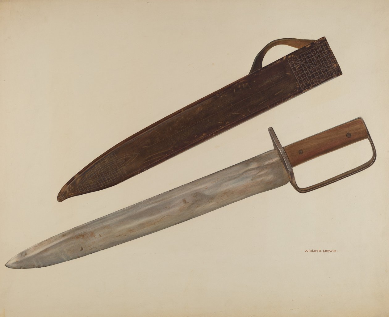 Faca e Bainha de trincheira, c. 1941. de William Ludwig