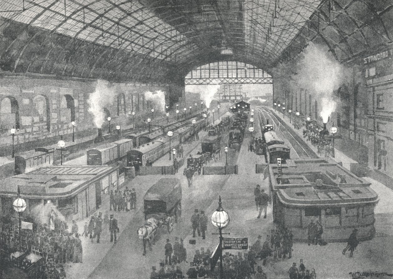 Estação Cannon Street - noite, 1891 de William Luker
