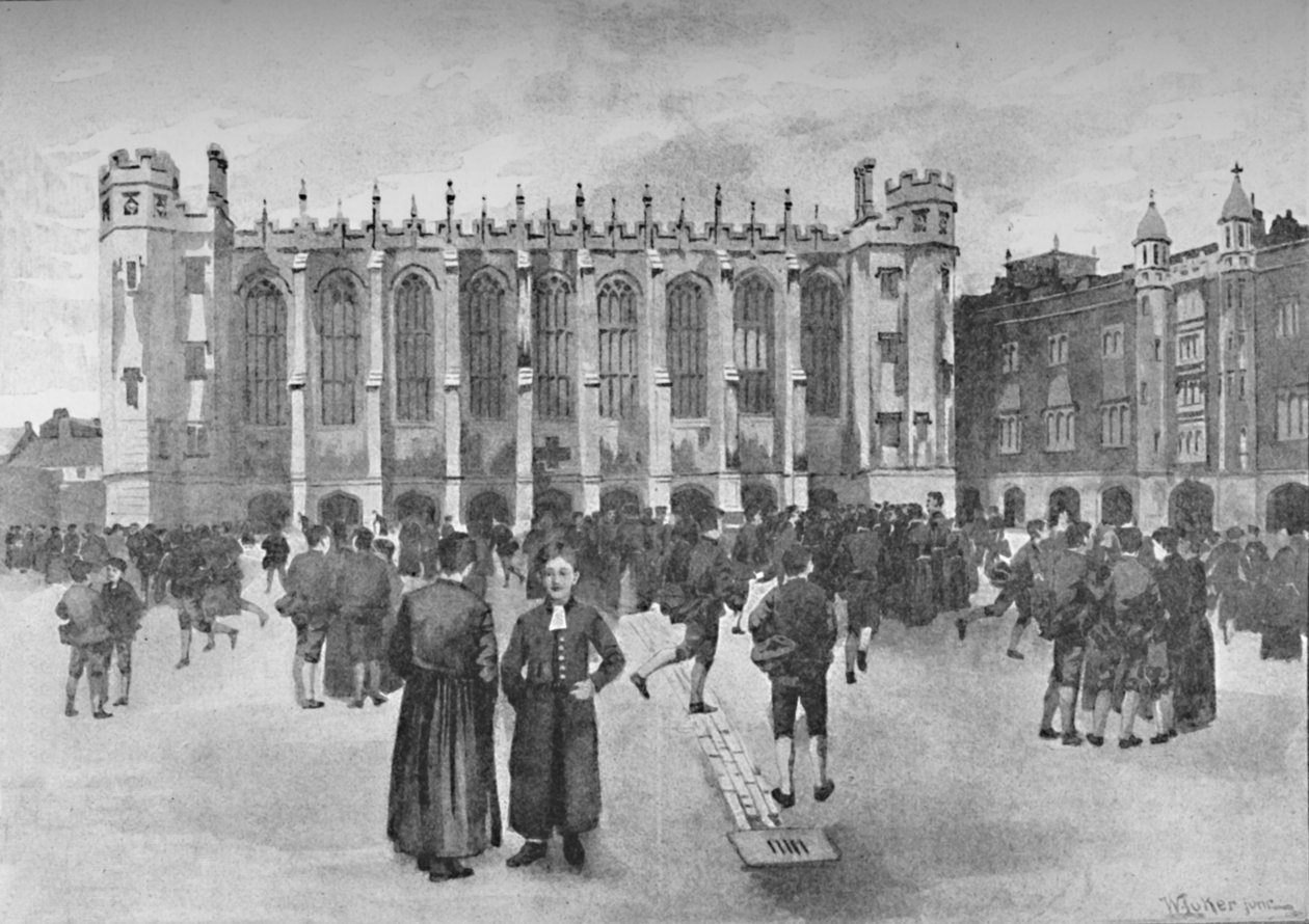 Hospital de Christs, Newgate Street - meninos no campo de jogos, 1891 de William Luker