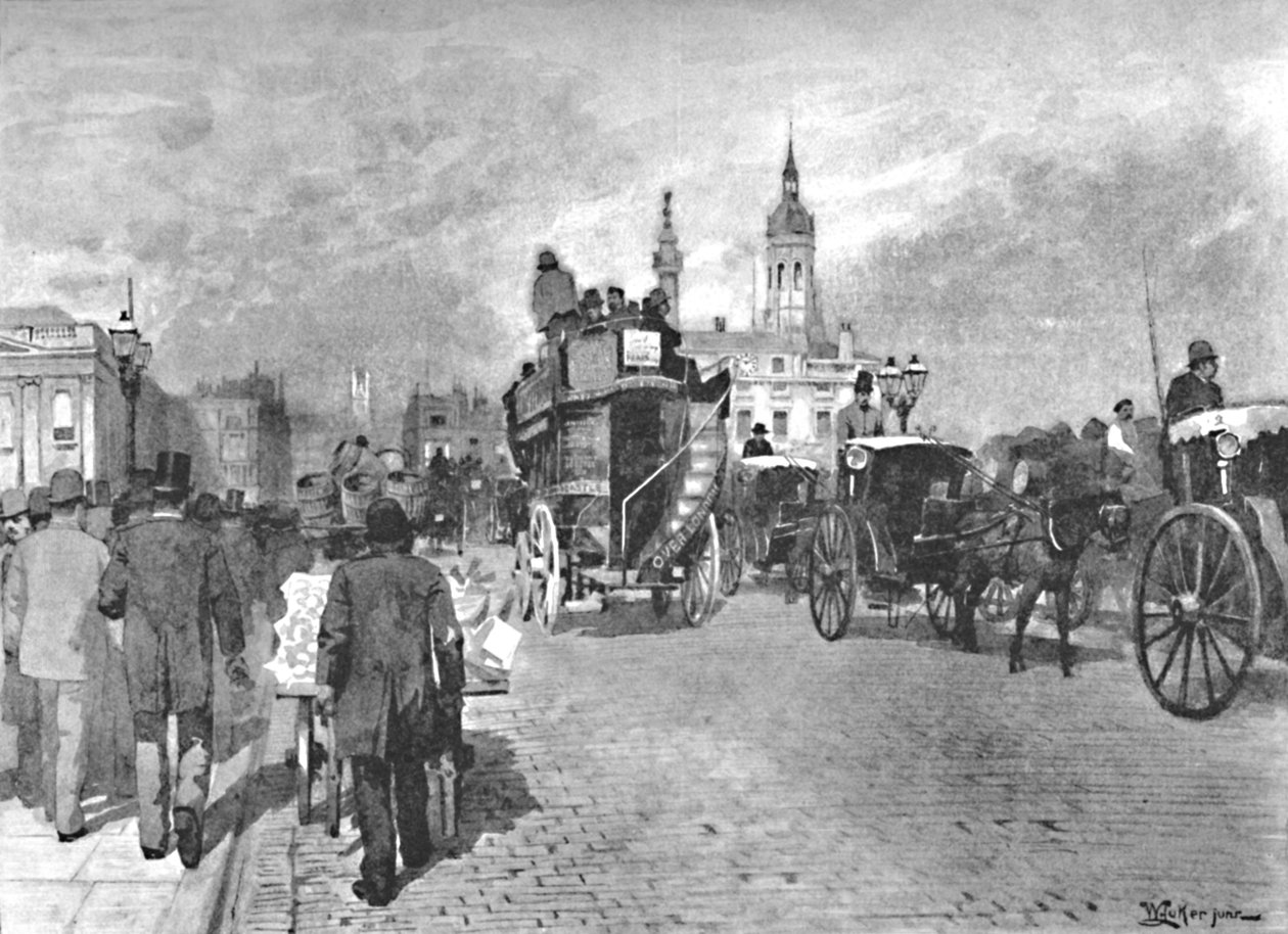 Ponte de Londres - atravessando, 1891 de William Luker