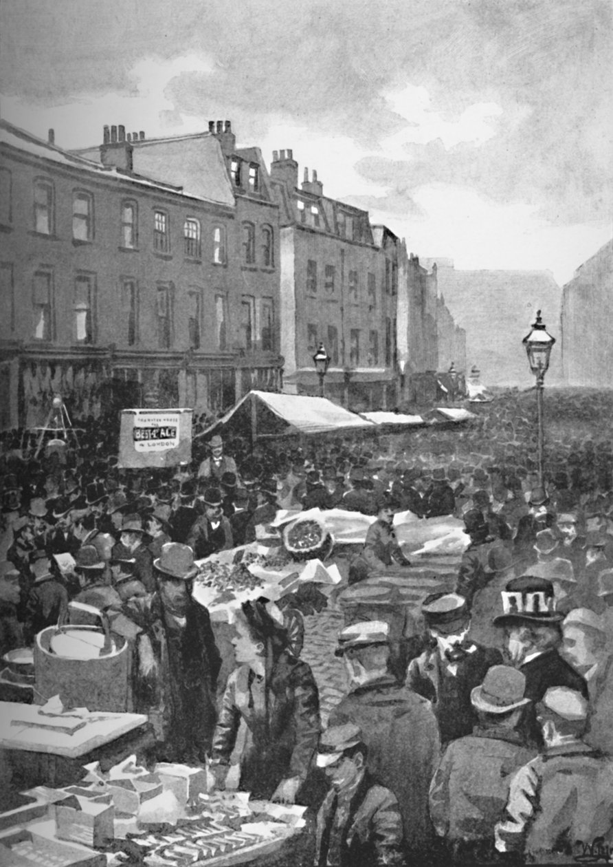 Middlesex Street, Petticoat Lane, domingo de manhã, 1891 de William Luker