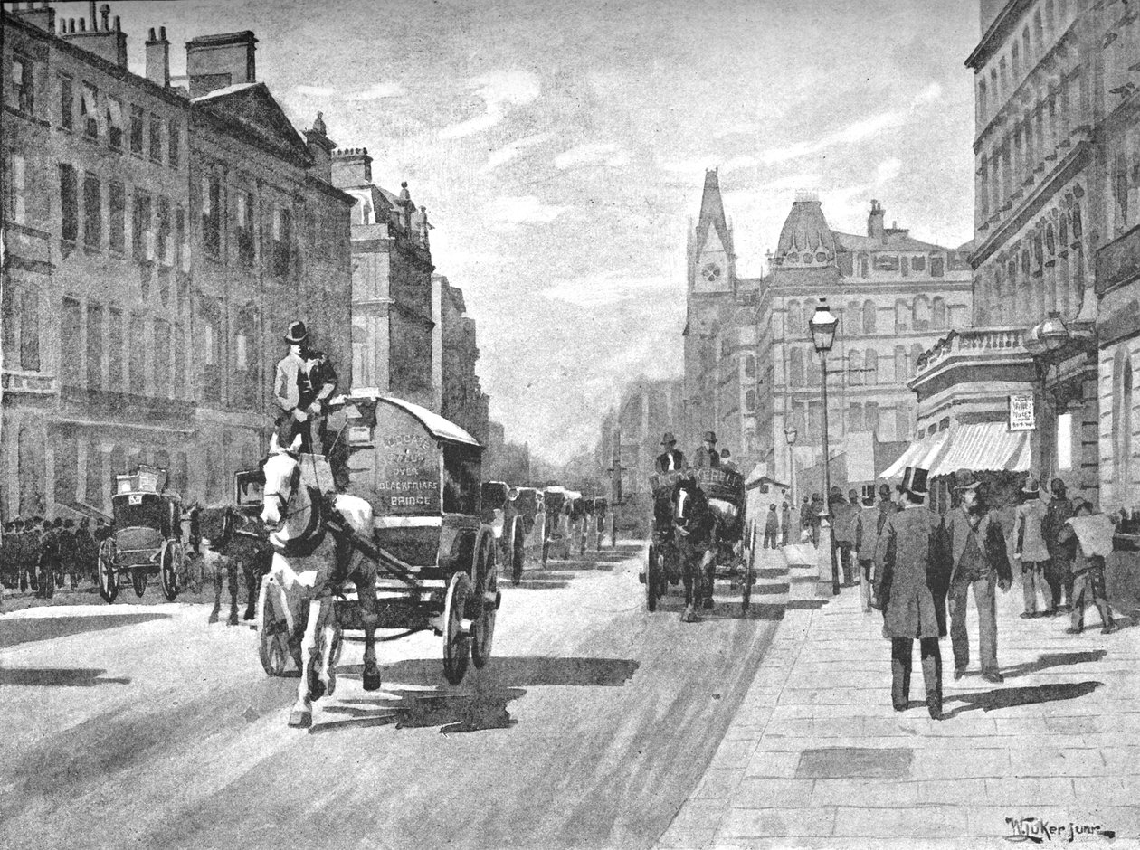 Rua da ponte nova, Blackfriars, 1891 de William Luker