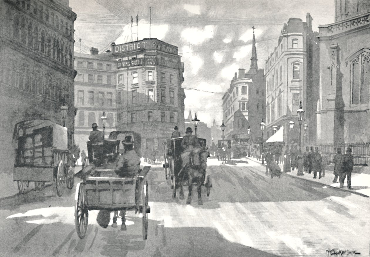 Estação Mansion House, Distrito Ferroviária Queen Victoria Street, 1891 de William Luker