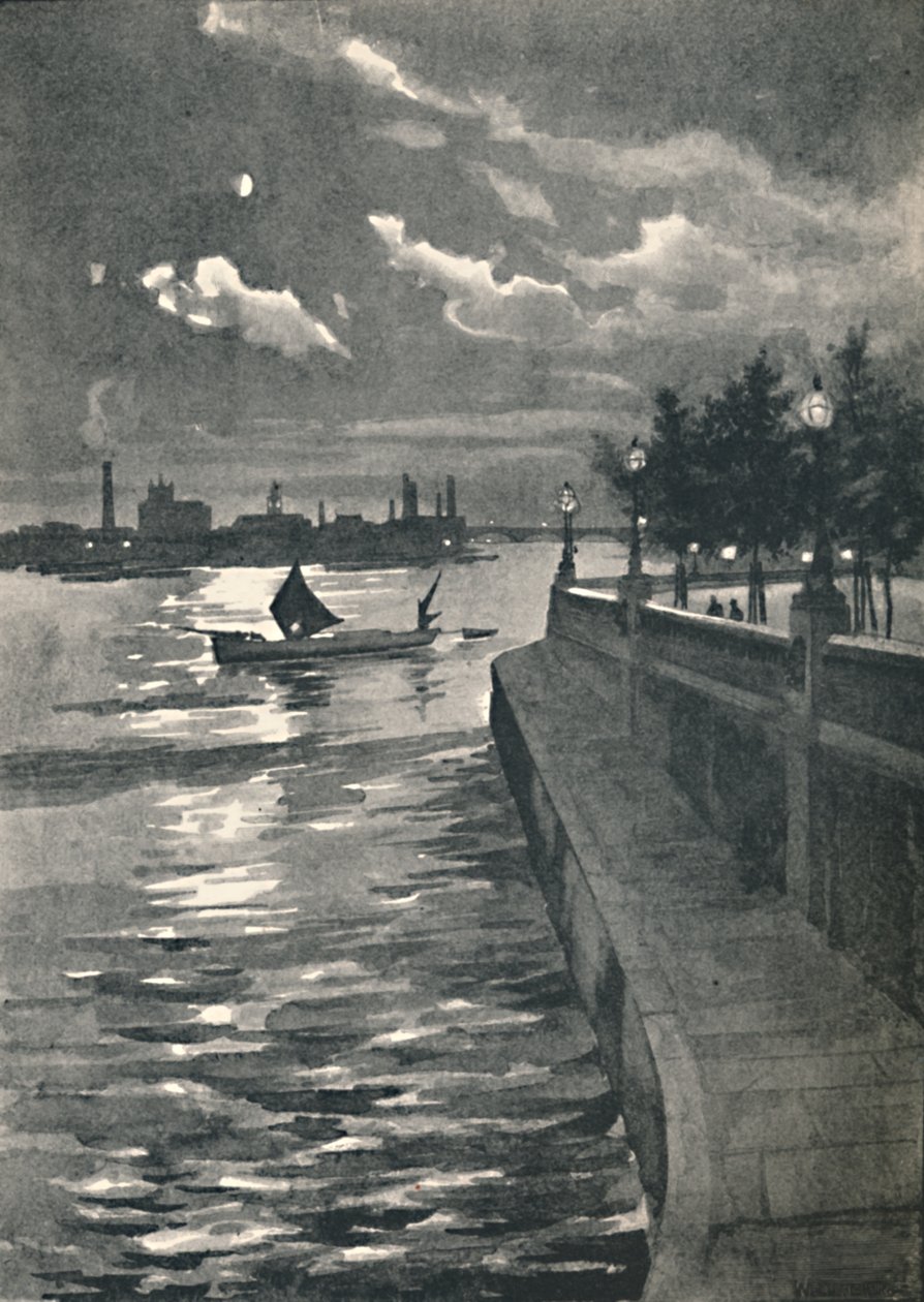 Westminster da ponte de Blackfriars - noite, 1891 de William Luker