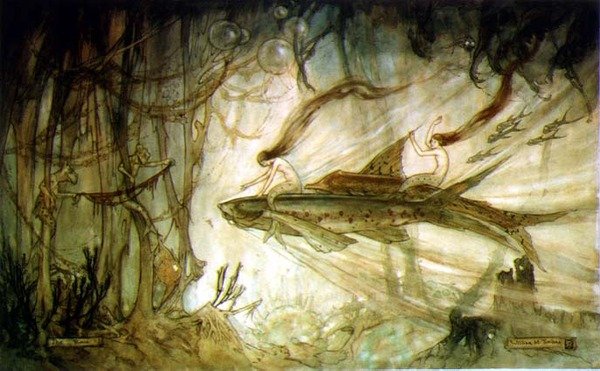 A Corrida (caneta e tinta, aguarela sobre papel) de William M. Timlin