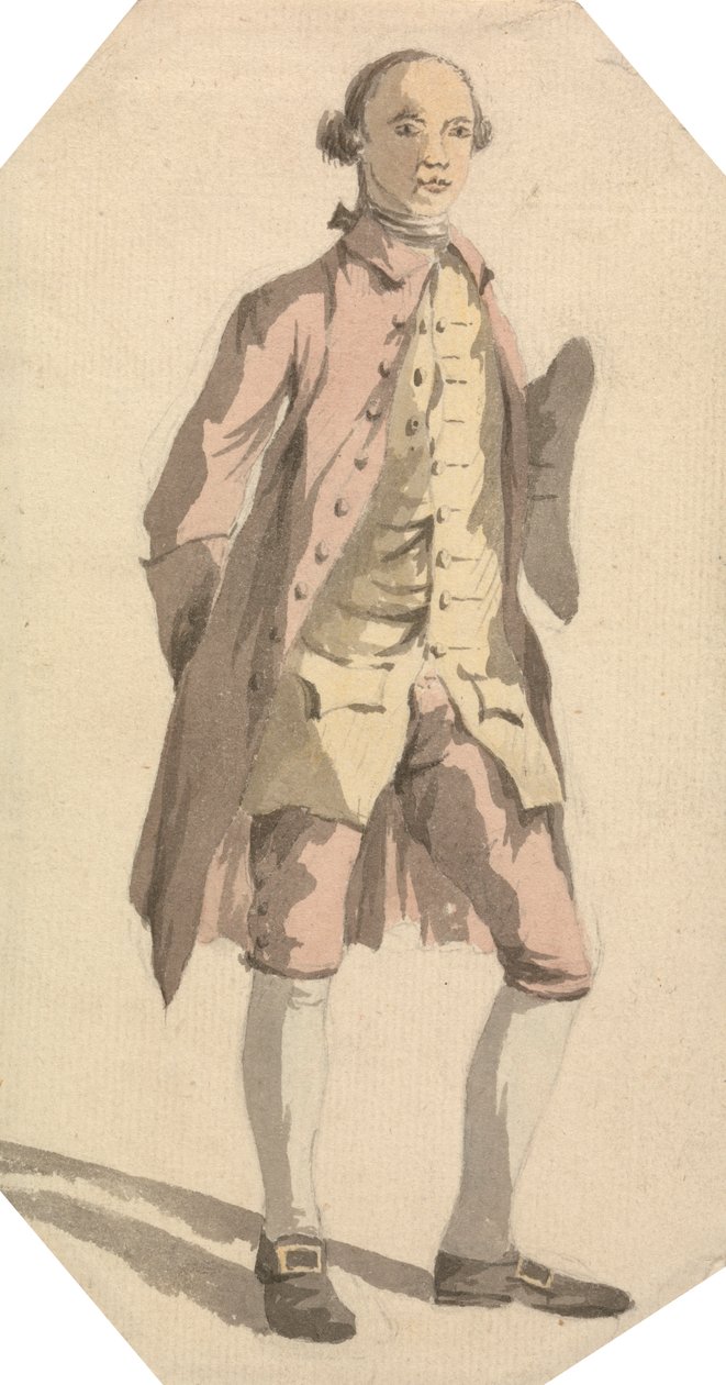 Homem de corpo inteiro com chapéu Tricórnio debaixo do braço esquerdo de William Marlow