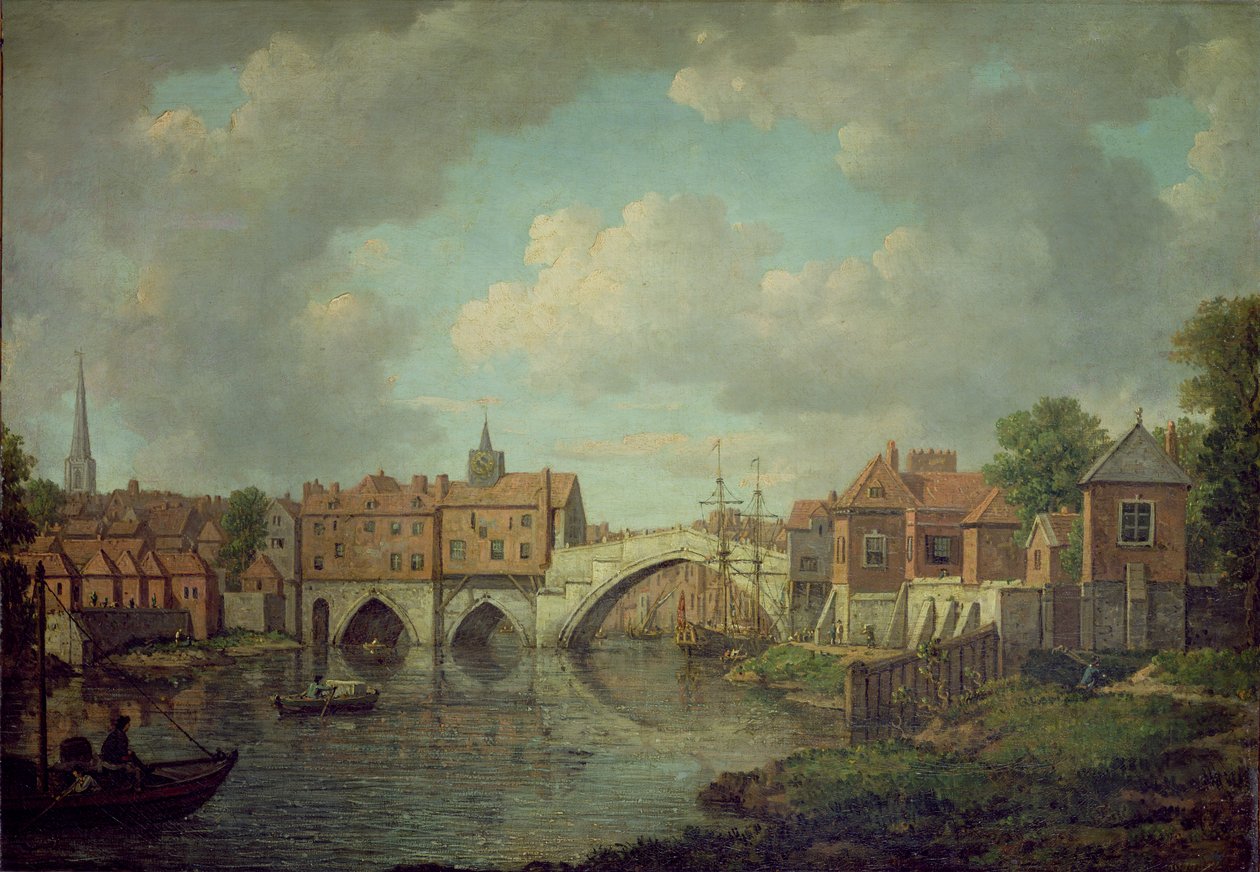 Ponte de Ouse, York, c.1764 (óleo sobre tela) de William Marlow