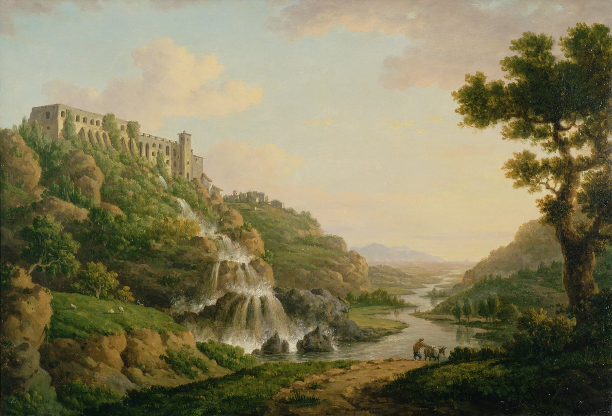 A Villa de Maecenas Tivoli, c.1770 (aguarela) de William Marlow