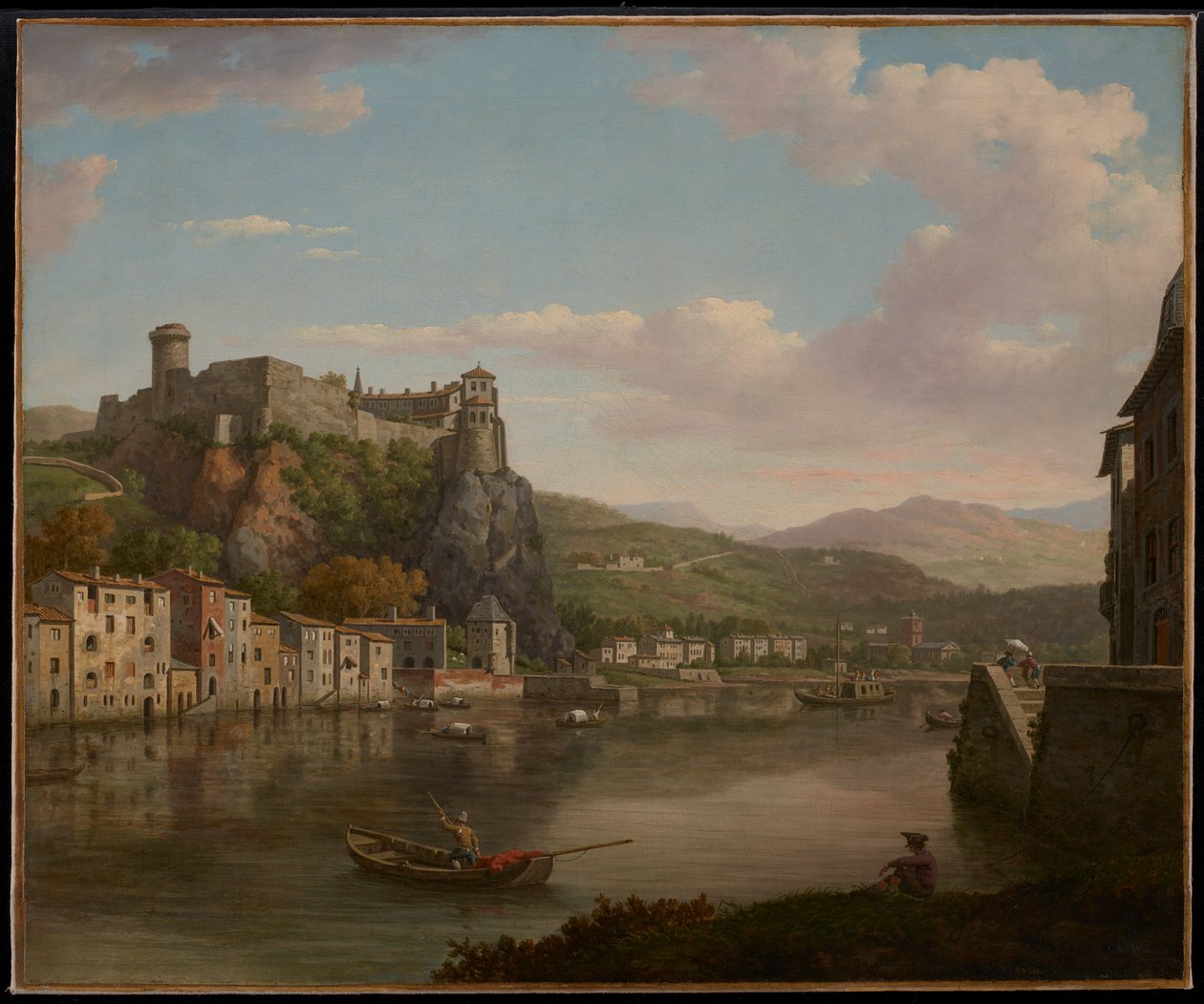 Vista do Saône e do Château Pierre-Scize (Lyon, França) de William Marlow