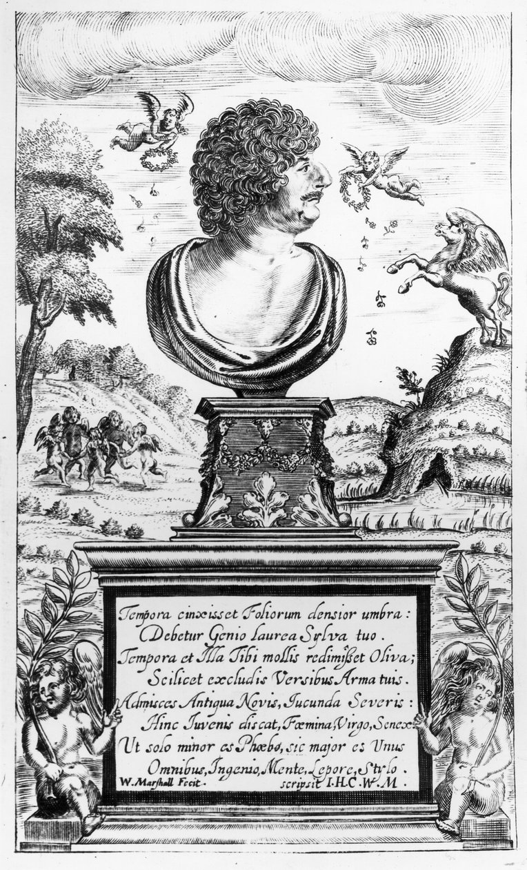 Robert Herrick (1591-1674), gravado pelo artista (gravura) (foto bw) de William Marshall