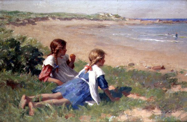 Olhando para o mar (óleo sobre tela) de William Marshall Brown