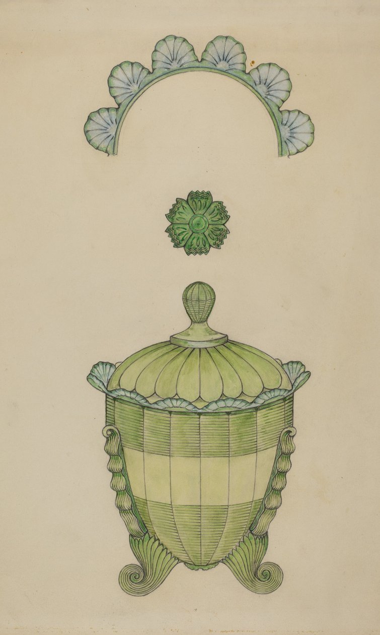 Sugar Bowl de vidro coberto, 1936. de William McAuley