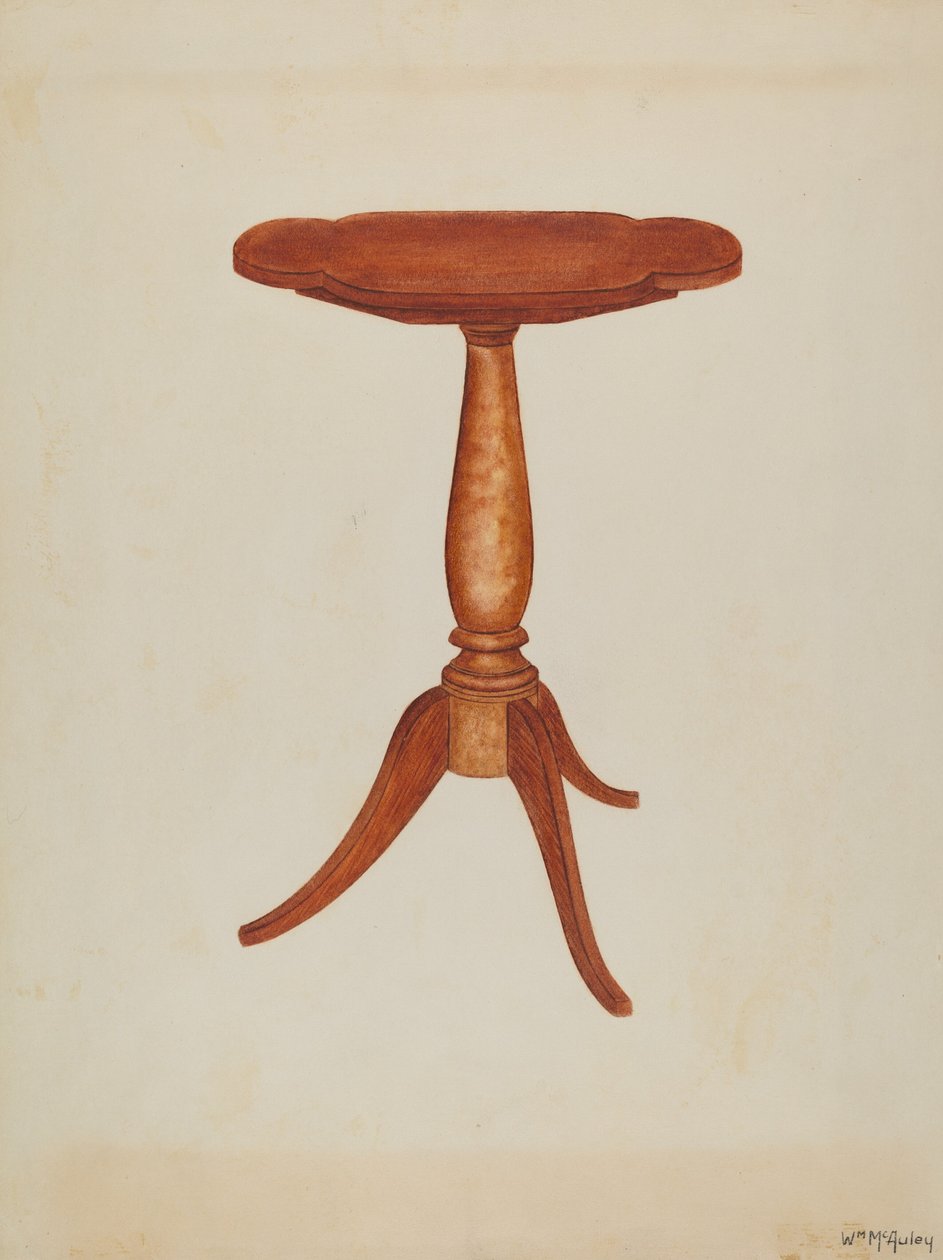 Tip-table ou Cant-table, 1937. de William McAuley