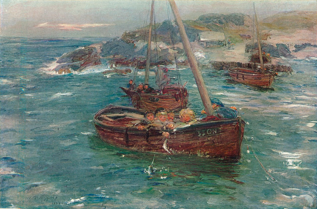 Um inchamento à terra, Carradale, Argyll, c1883 de William McTaggart