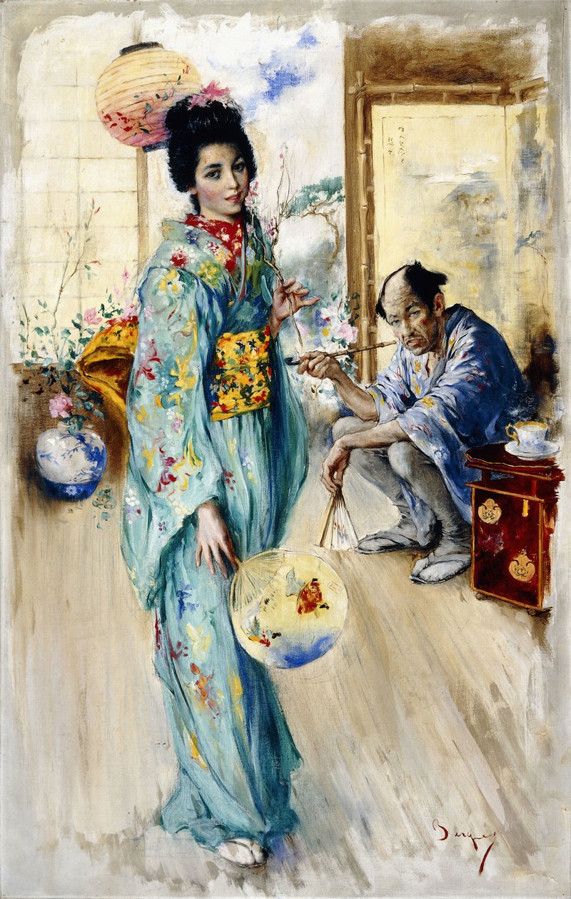 A Senhora e Sada San (óleo sobre tela) de William Merritt Berger