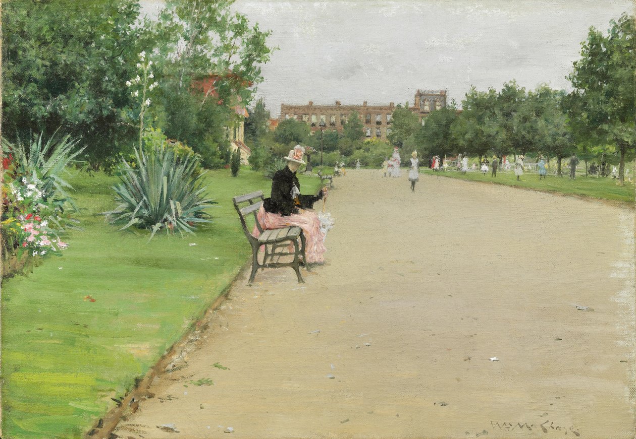 Um parque da cidade, c.1887 de William Merritt Chase