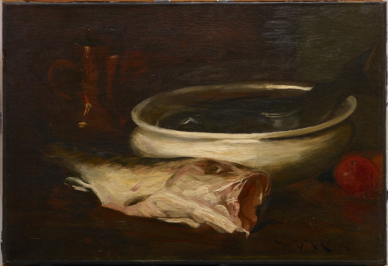 Peixe e Natureza Morta de William Merritt Chase