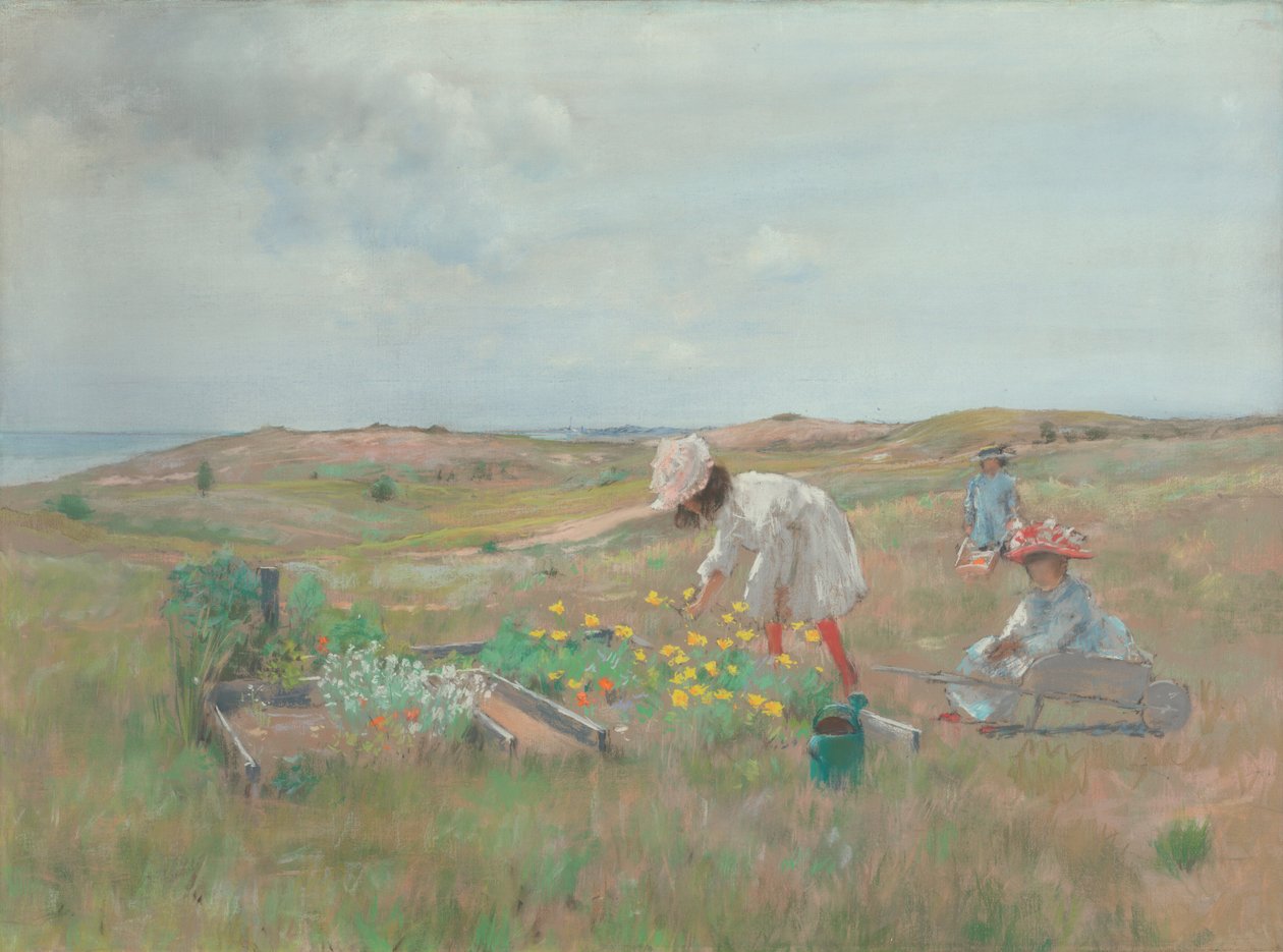 Colhendo Flores, Shinnecock, Long Island de William Merritt Chase