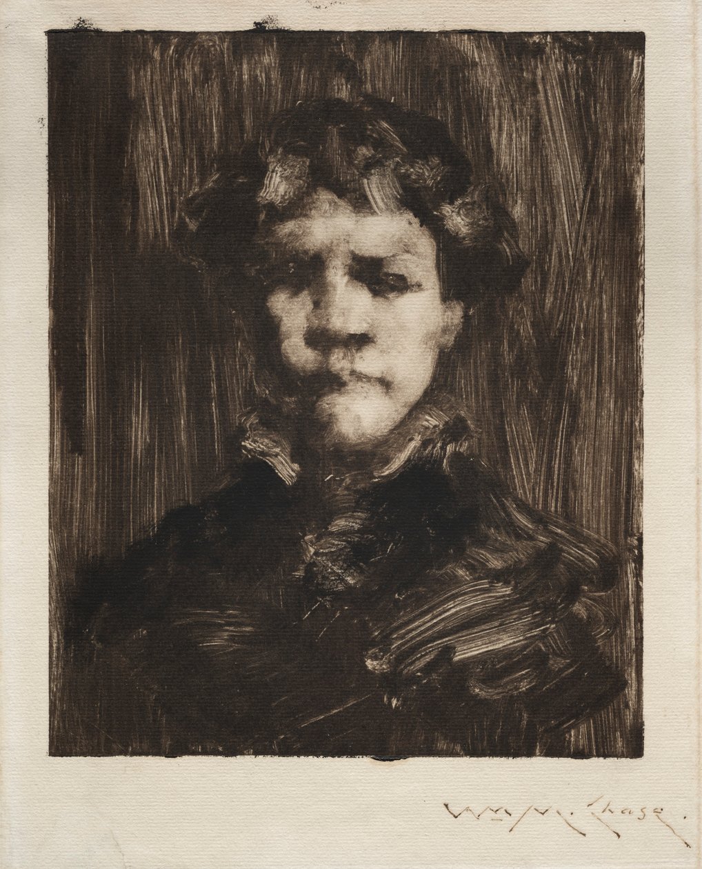 Cabeça de um menino. de William Merritt Chase