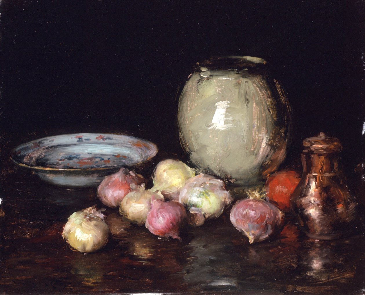 Apenas cebolas, 1912 (óleo no painel de madeira) de William Merritt Chase