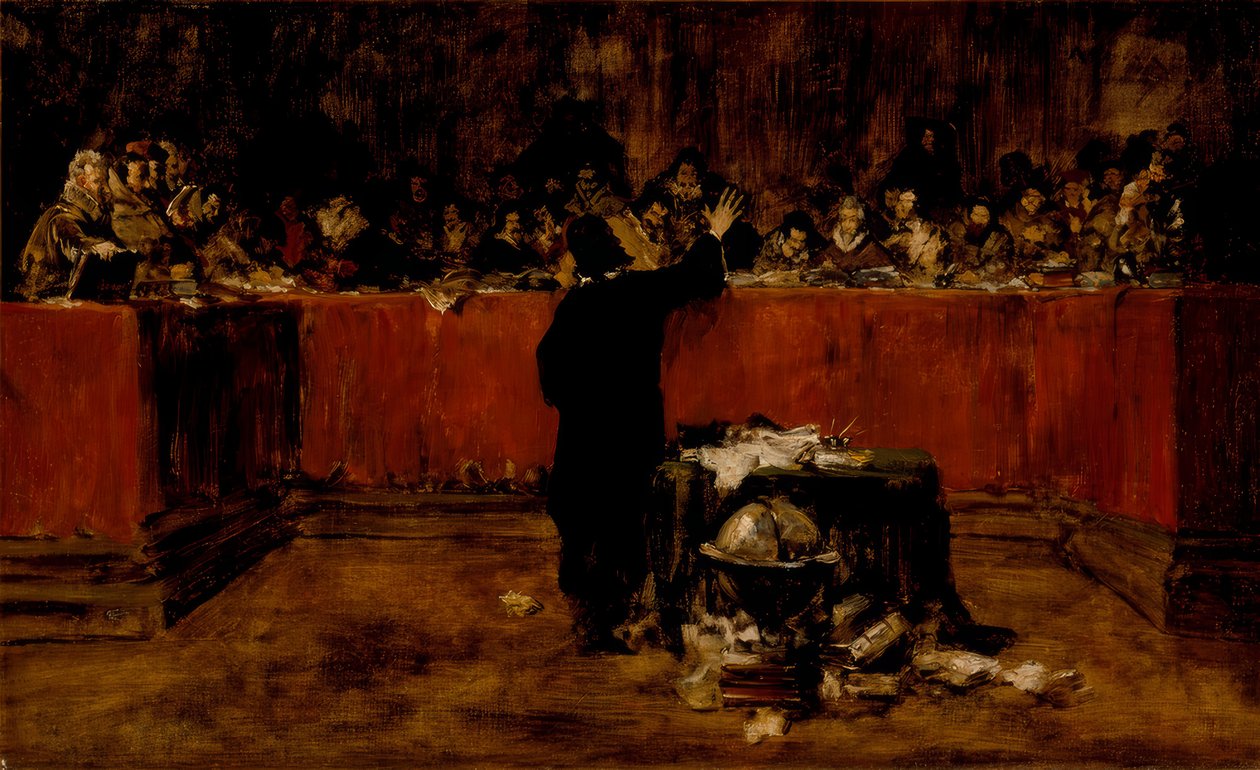 Colombo perante o Conselho de Salamanca de William Merritt Chase