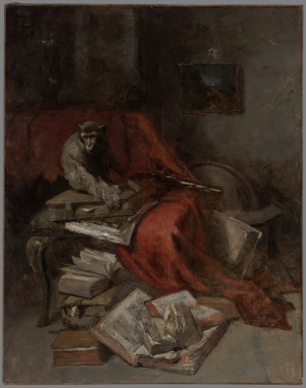 Monkeying com Literatura de William Merritt Chase