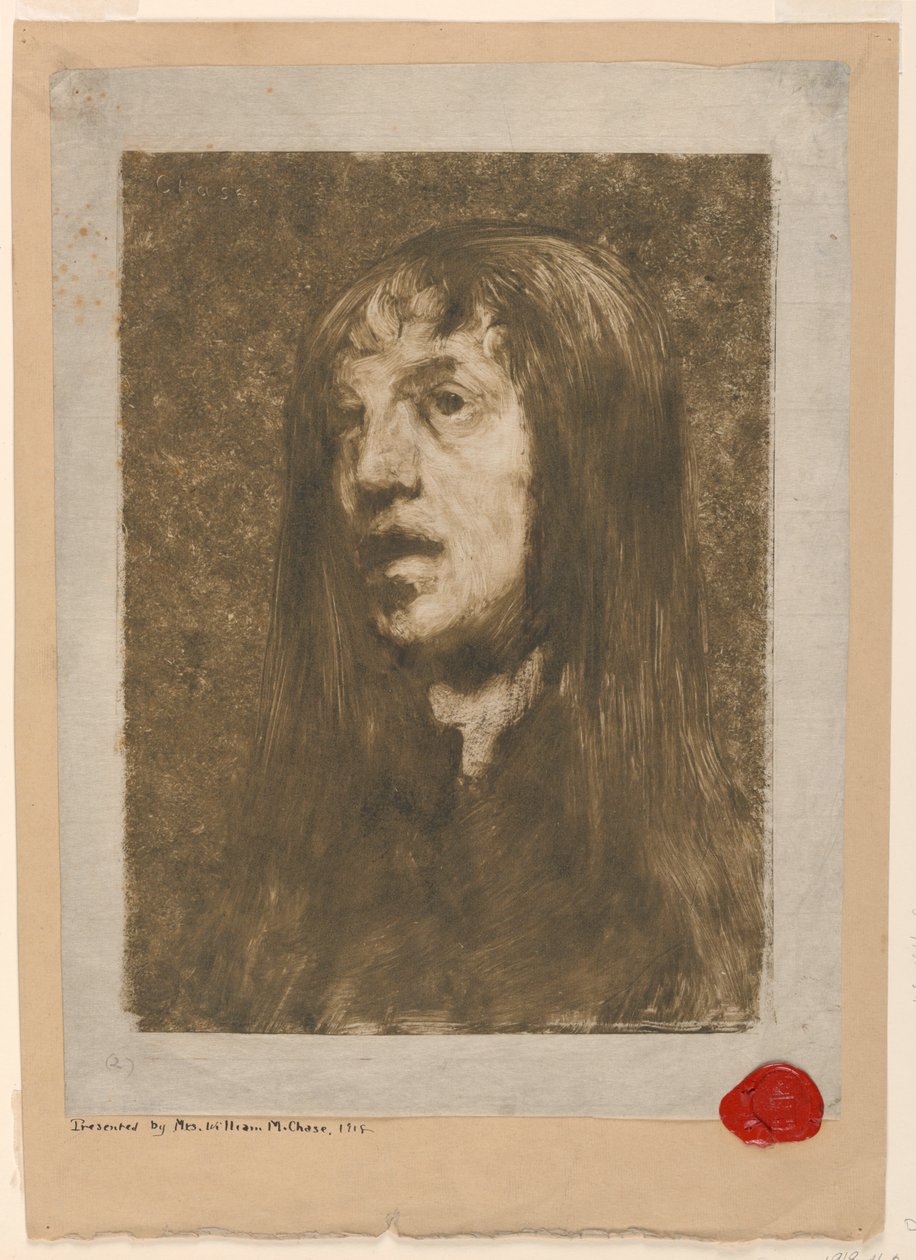 Retrato de uma mulher, olhando para a esquerda de William Merritt Chase