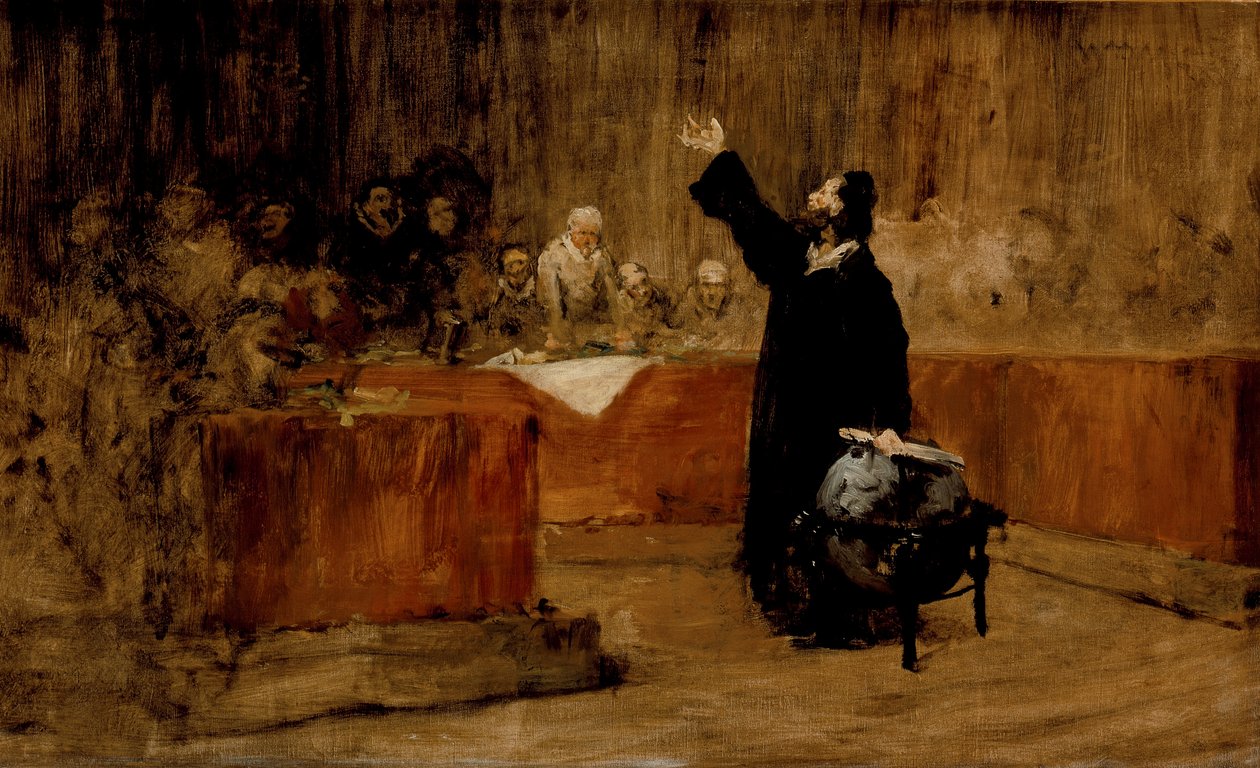 Esboço para um quadro - Colombo perante o Conselho de Salamanca (A) de William Merritt Chase