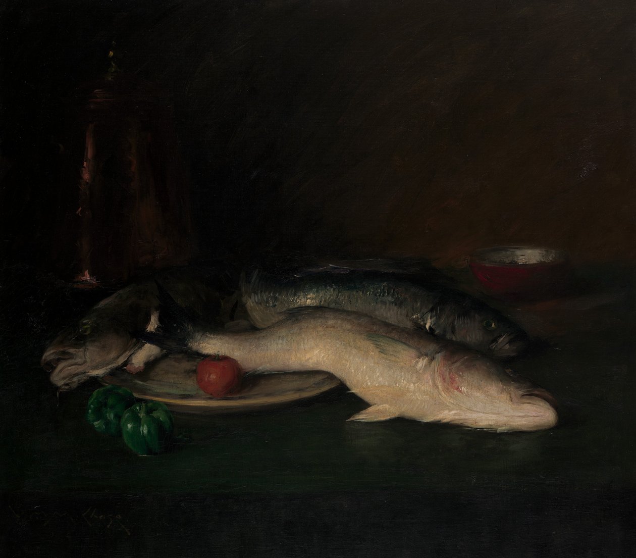 Ainda vida: Peixe, em 1908. de William Merritt Chase