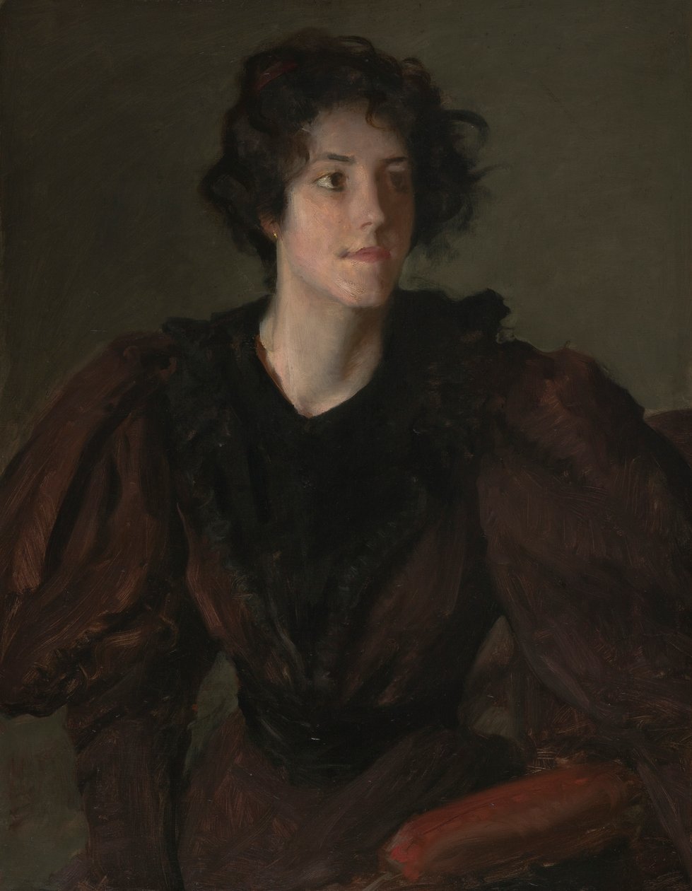 Estudo de uma Jovem Mulher, c.1880-85 (óleo sobre tela) de William Merritt Chase