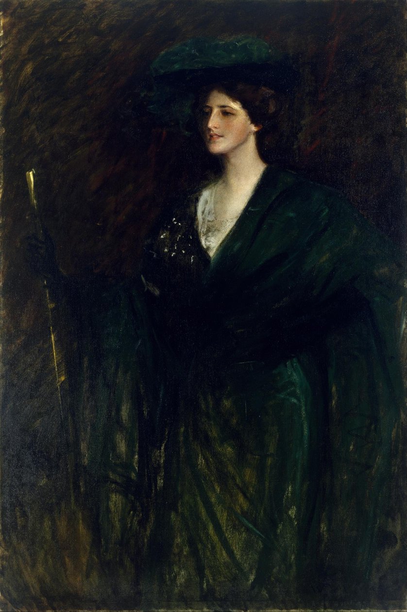 A dama de esmeralda de William Merritt Chase
