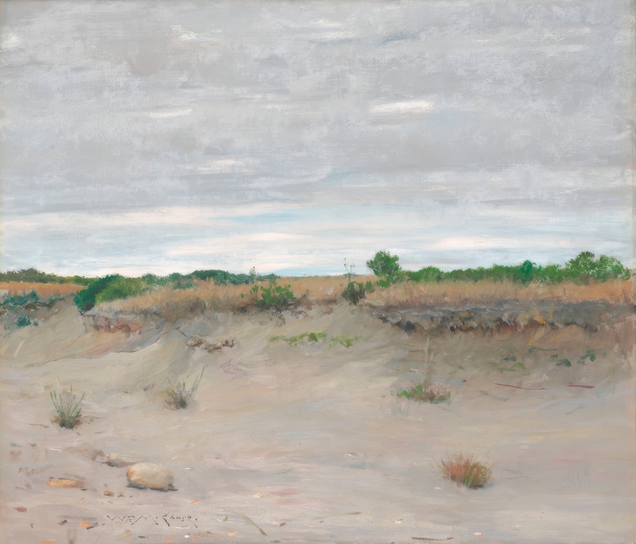 Praia arenosa e sem vento de William Merritt Chase