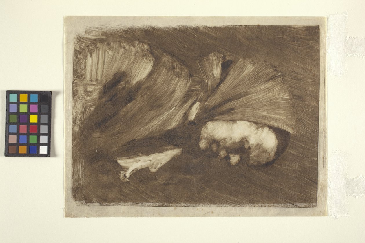 Mulher em Lenço (monoprint) de William Merritt Chase