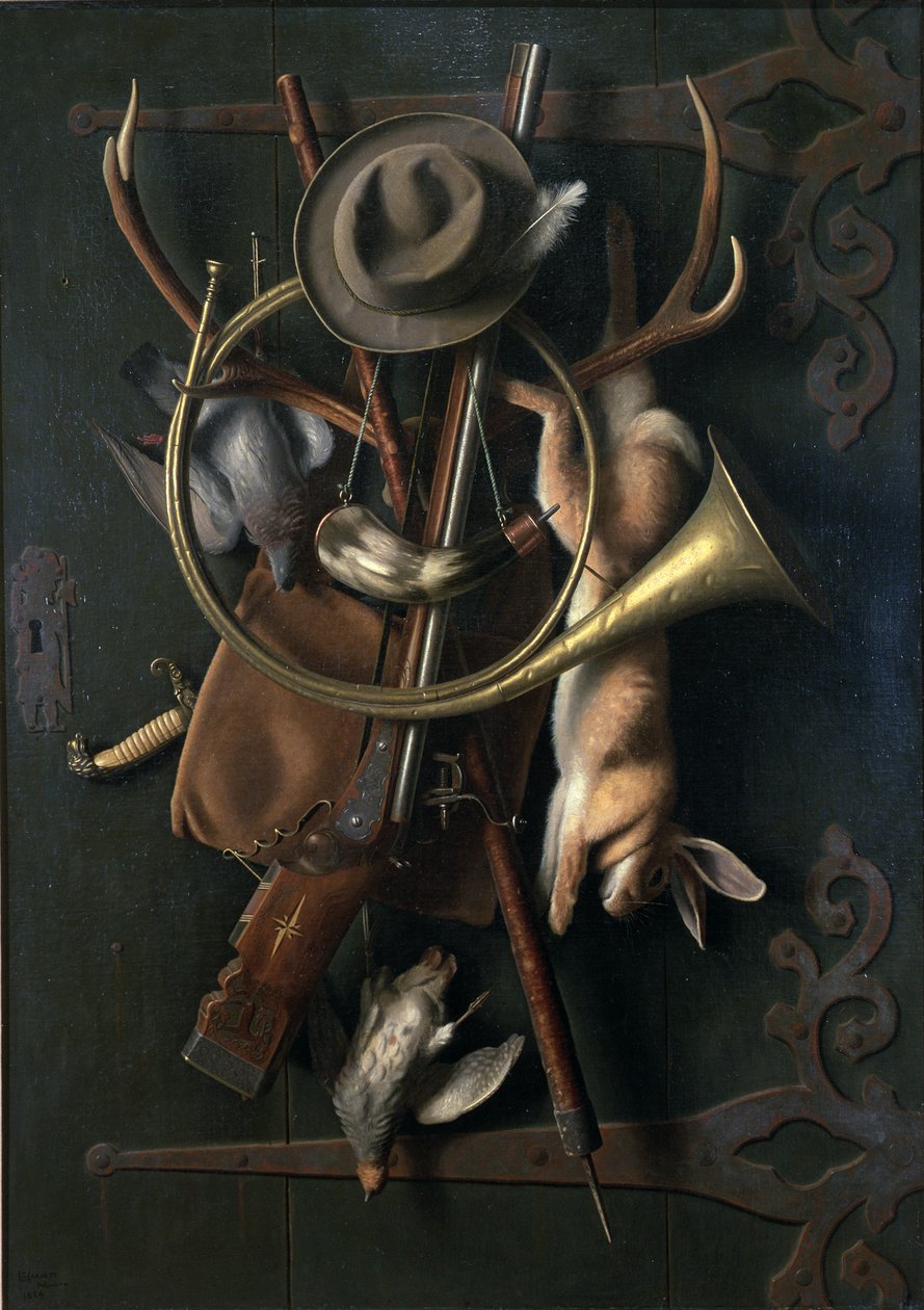 Depois da Caça (3ª versão) 1884 (óleo sobre tela) de William Michael Harnett