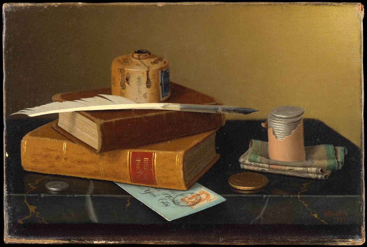 A mesa do banqueiro de William Michael Harnett