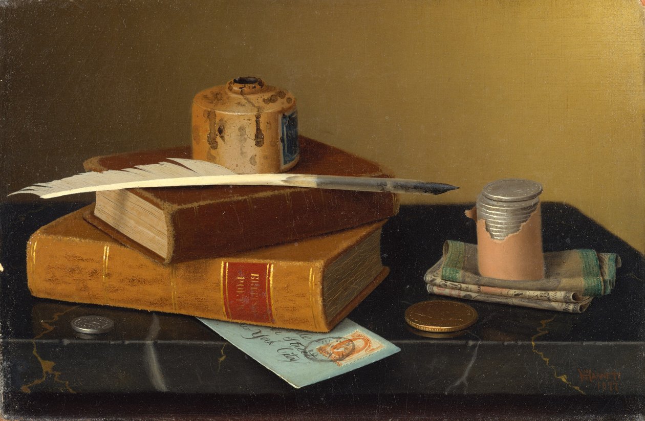 A Mesa do Banqueiro de William Michael Harnett