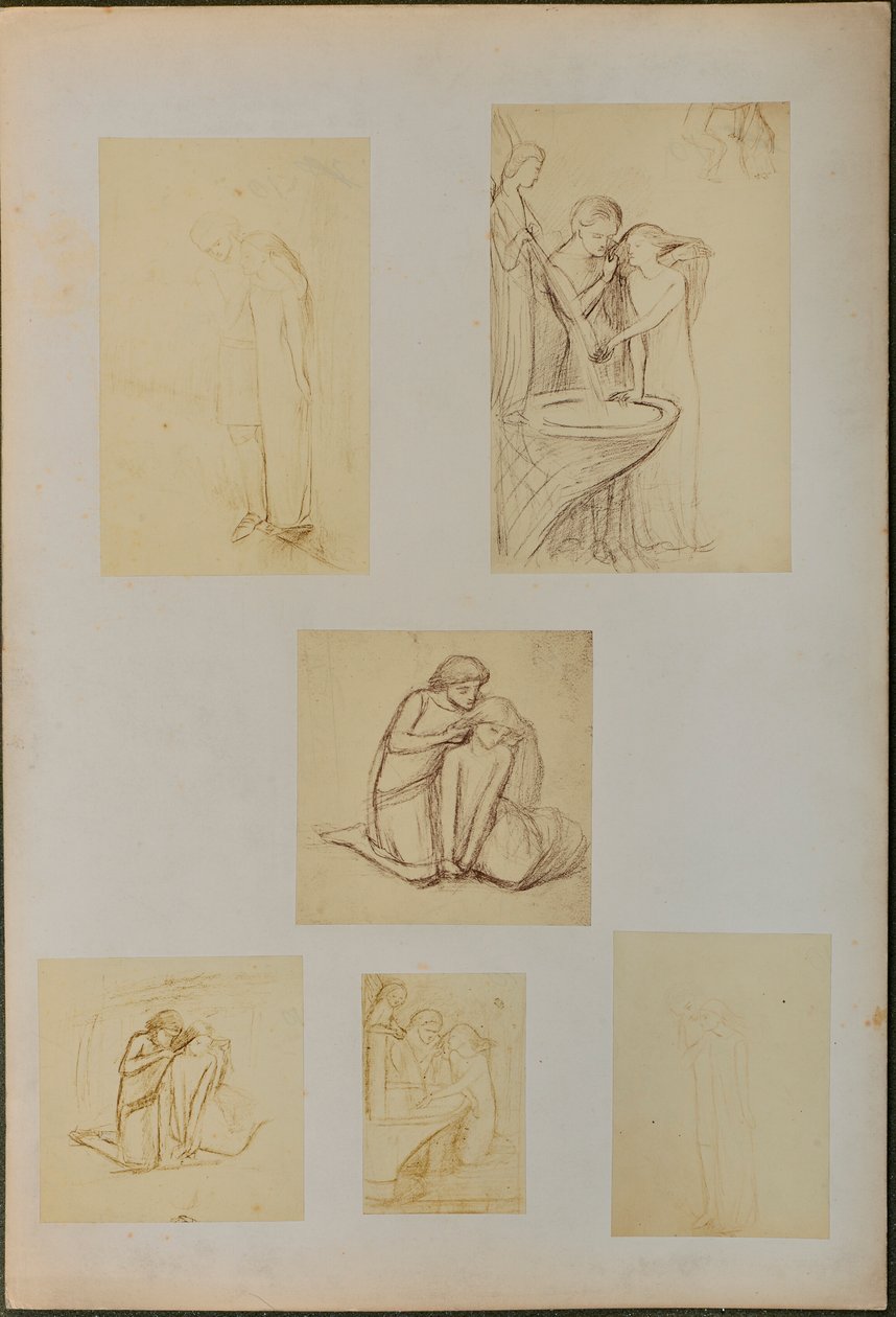 Estudos para "La Belle Dame Sans Merci de William Michael Rossetti