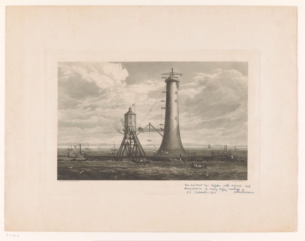 Construção do farol de Bell Rock de William Miller