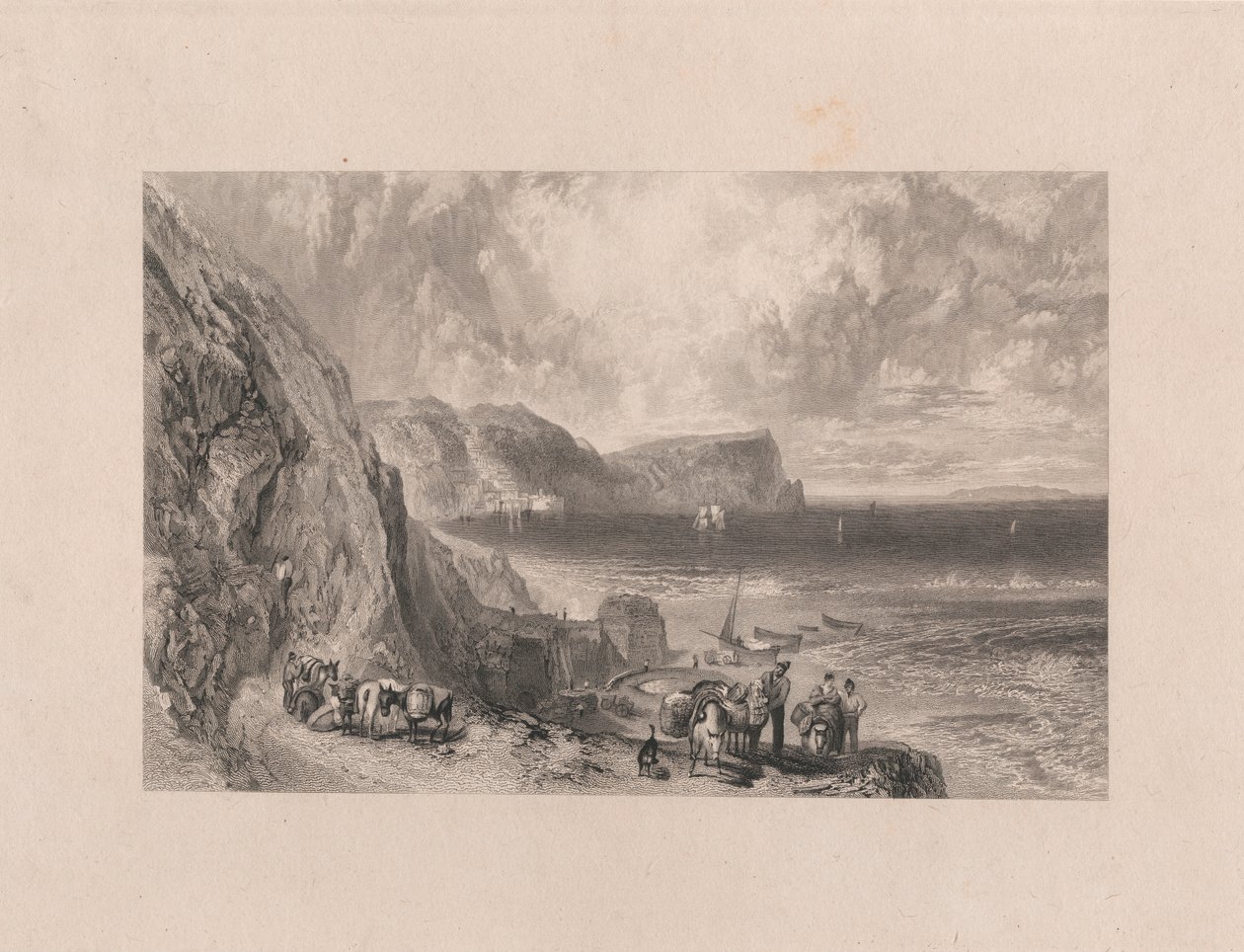 Baía de Clovelly e Ilha Lundy de William Miller
