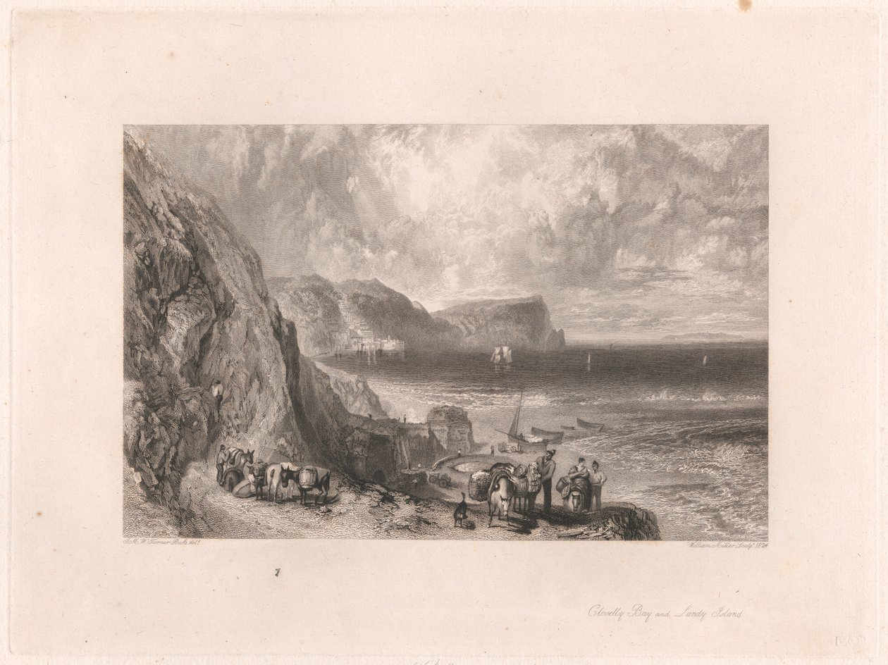 Baía de Clovelly e Ilha Lundy de William Miller