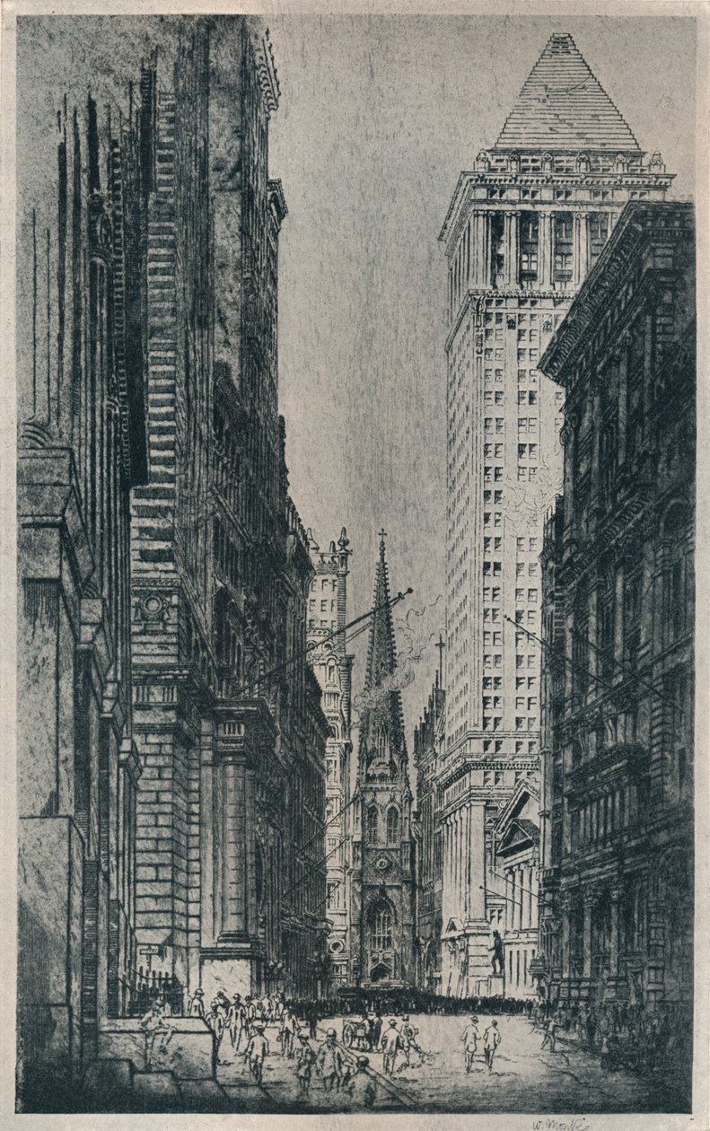 Wall Street, Nova York, c1913 de William Monk